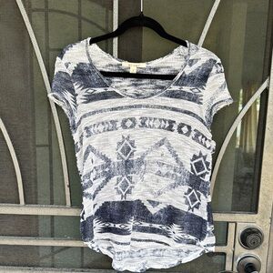 Miami Blue and White Graphic Relaxed T-Shirt